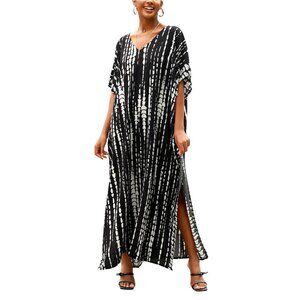 Plus Size Batwing Kaftan Cover Up Loose Fit Moroccan Caftan Dress Beach Wear